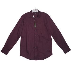 Michael Kors Mens maroon button down sz M NWT